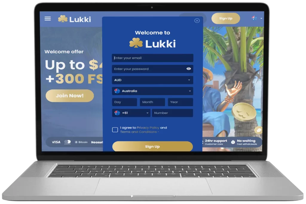 Sign Up Process before Lukki Casino Login